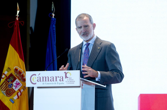 El Rey Felipe VI preside el Pleno Extraordinario de la Cámara de Comercio de España