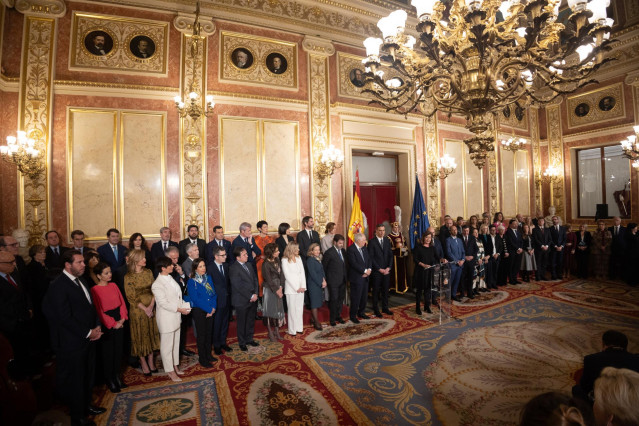 Archivo - La presidenta del Congreso de los Diputados, Francina Armengol, durante el acto de homenaje a la Constitución, en el Congreso de los Diputados, a 6 de diciembre de 2023, en Madrid (España).
