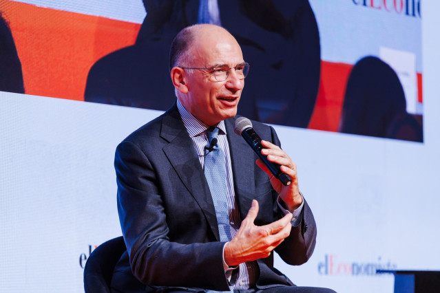 El exprimer ministro de Italia y presidente del Instituto Jacques Delors, Enrico Letta, interviene durante la XI edición del Foro Megatendencias de ‘elEconomista.es’, en el hotel Four Seasons, a 11 de diciembre de 2024, en Madrid (España).