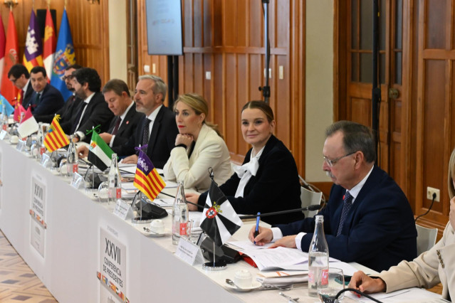 El presidente de Ceuta, Juan Jesús Vivas, durante la XXVII Conferencia de Presidentes, en el Palacio de la Magdalena, a 13 de diciembre de 2024, en Santander, Cantabria (España).