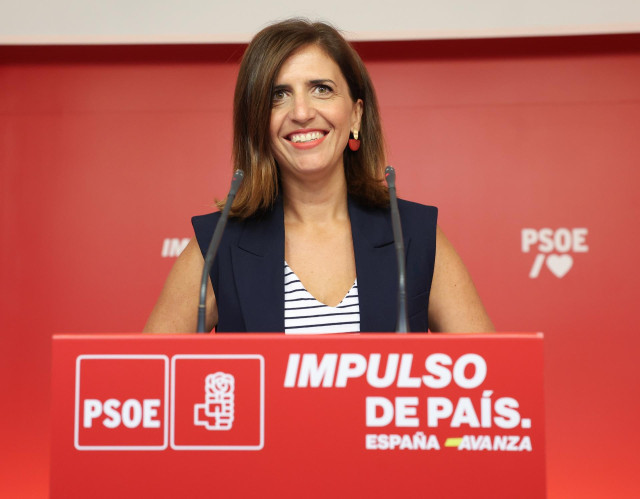 Archivo - La portavoz del PSOE, Esther Peña, durante una rueda de prensa posterior a la reunión de la Ejecutiva Federal, en la sede del PSOE, a 2 de septiembre de 2024, en Madrid (España).