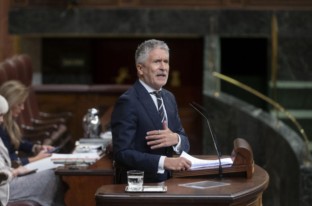 Archivo - El ministro de Interior, Fernando Grande-Marlaska, en el Congreso de los Diputados, a 11 de septiembre de 2024, en Madrid (España).