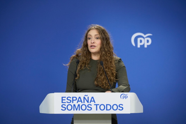 La vicesecretaria de Sanidad y Educación del PP, Ester Muñoz, en la sede nacional del partido, a 2 de diciembre de 2024, en Madrid (España).