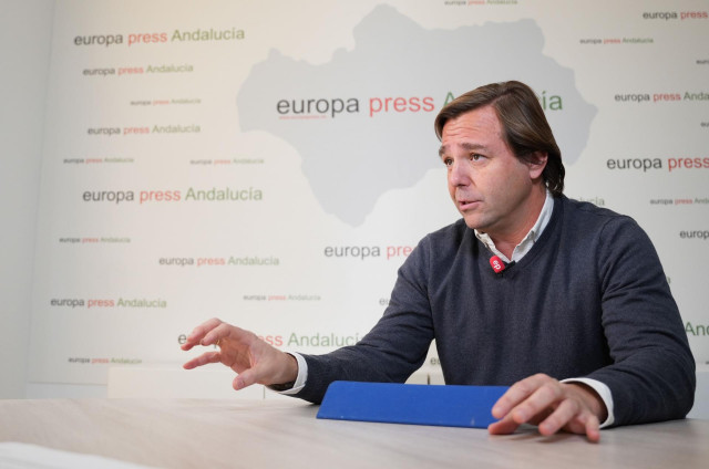 El secretario general del PP-A, Antonio Repullo, durante la entrevista