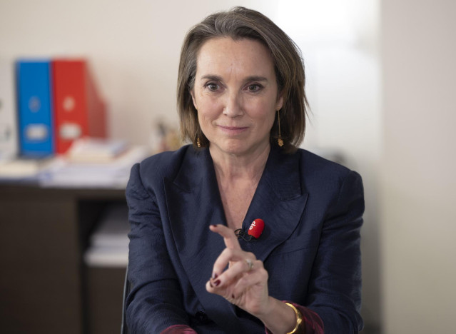 La secretaria general del PP, Cuca Gamarra, durante una entrevista para Europa Press, en la sede del PP, a 27 de diciembre de 2024, en Madrid (España). Gamarra es, desde 2022, secretaria general del Partido Popular. Además, entre 2020 y 2023 fue portavoz