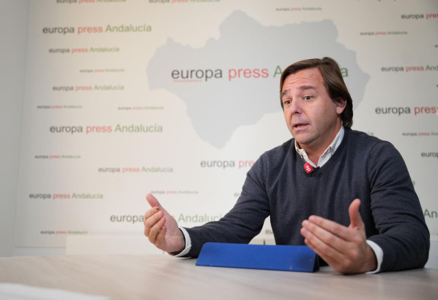 El secretario general del PP-A, Antonio Repullo, durante la entrevista