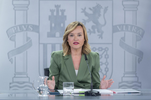 La ministra Portavoz, Pilar Alegría, durante una rueda de prensa posterior al Consejo de Ministros