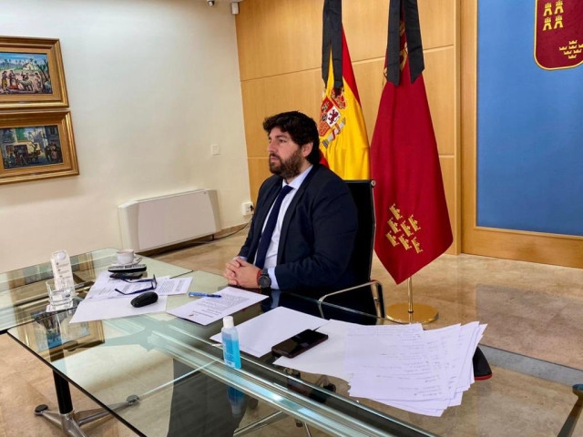 Archivo - Coronavirus.- López Miras traslada a Sánchez su apoyo a la extensión del estado de alarma