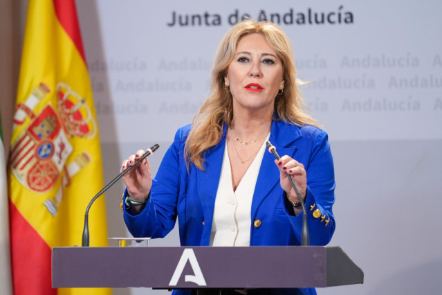 La portavoz del Ejecutivo andaluz y consejera de Economía, Hacienda y Fondos Europeos, Carolina España, este miércoles