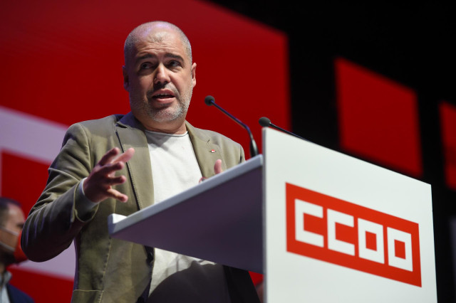 Archivo - El secretario general de CCOO, Unai Sordo, en el 12º Congreso de CCOO, donde fue reelegido para el cargo
