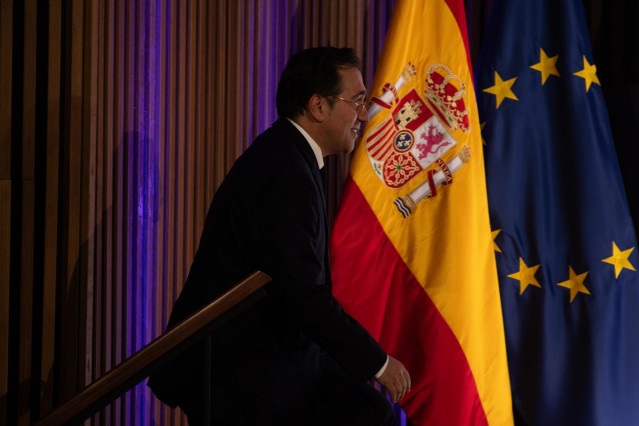 El ministro de Asuntos Exteriores, Unión Europea y Cooperación, José Manuel Albares, durante la IX Conferencia de Embajadores, en el Ministerio de Asuntos Exteriores, Unión Europea y Cooperación