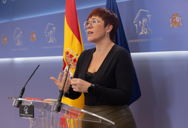 Archivo - La portavoz de Sumar en el congreso, Àgueda Micó, durante una rueda de portavoces, en el Congreso de los Diputados, a 5 de noviembre de 2024, en Madrid (España).