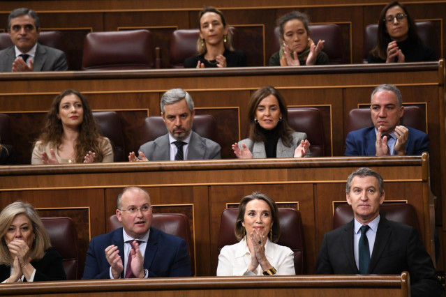 Archivo - (Los dirigentes del PP, en el Pleno del Congreso