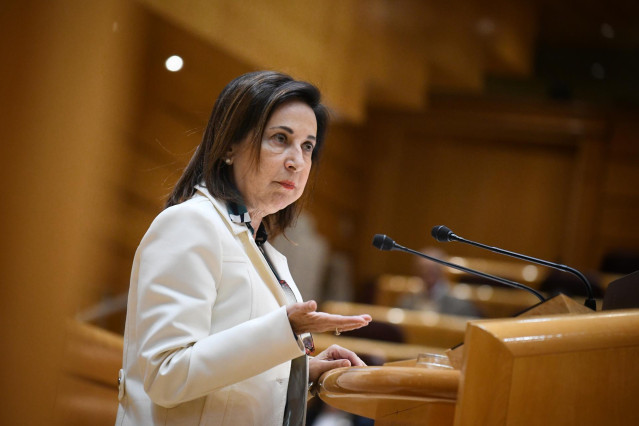 Archivo - La ministra de Defensa, Margarita Robles, durante una sesión de control al Gobierno en el Senado, a 3 de diciembre de 2024, en Madrid (España).