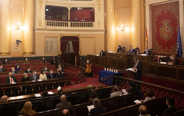 Archivo - Vista general del Acto de Estado de Memoria del Holocausto y de Prevención de los Crímenes contra la Humanidad, en el Senado, a 27 de enero de 2022, en Madrid (España).