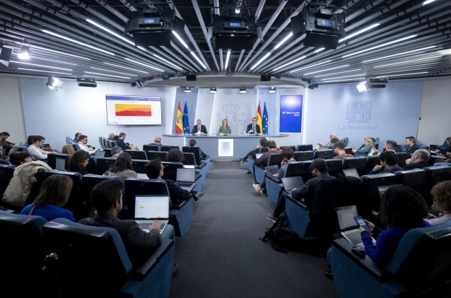 Rueda de prensa posterior al Consejo de Ministros, en el Complejo de La Moncloa, a 7 de enero de 2025, en Madrid (España).