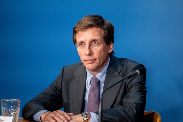 El alcalde de Madrid, José Luis Martínez-Almeida, durante el Comité Ejecutivo Autonómico del PP de Madrid, en el Centro Cultural Galileo, a 27 de enero de 2025, en Madrid (España).