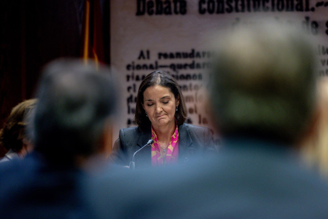 La exministra de Industria, Comercio y Turismo y portavoz del PSOE en el Ayuntamiento de Madrid, Reyes Maroto, comparece ante la Comisión de Investigación sobre el ‘caso Koldo’, en el Senado, a 29 de enero de 2025, en Madrid (España). La comisión trata so