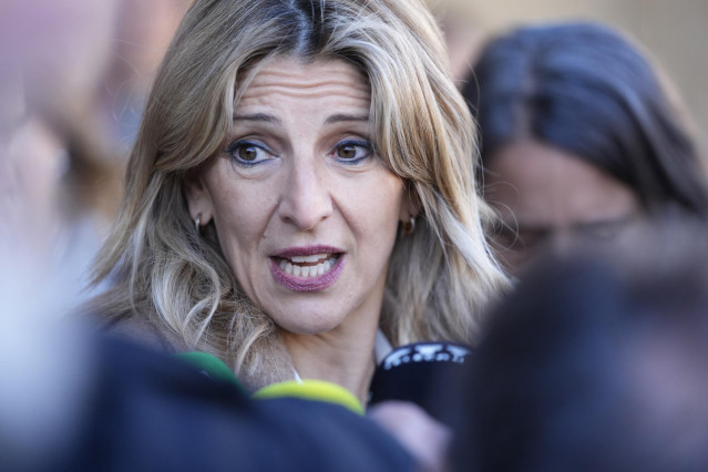 La vicepresidenta segunda y ministra de Trabajo y Economía Social, Yolanda Díaz,  a 13 de enero de 2024, en Córdoba (Andalucía, España).