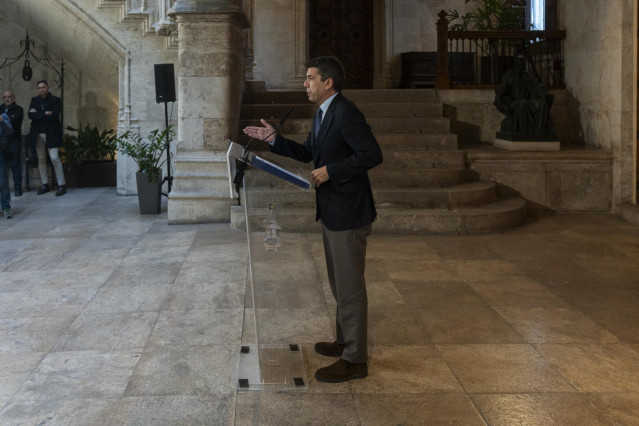 El 'president' de la Generalitat, Carlos Mazón, presenta el balance de fiscalidad de 2024