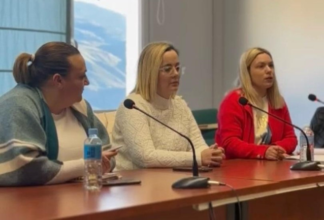 La portavoz socialista en el Ayuntamiento de El Pinar (Granada), Vanesa Bonel, junto al resto de concejales del grupo.