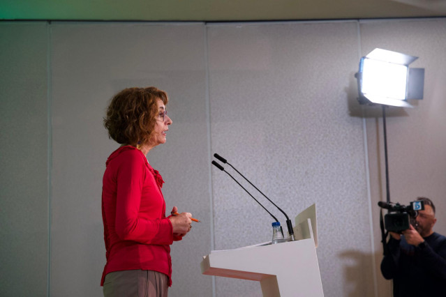 La secretaria general del PSOE-A, María Jesús Montero, interviene en la reunión de la Interparlamentaria regional socialista. A 24 de enero de 2024, en Córdoba, Andalucía, España). (Foto de archivo).
