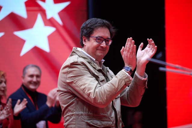 El secretario general del PSOE-M y ministro para la Transformación Digital y de la Función Pública, Óscar López, durante el 15º Congreso Regional del PSOE-M.