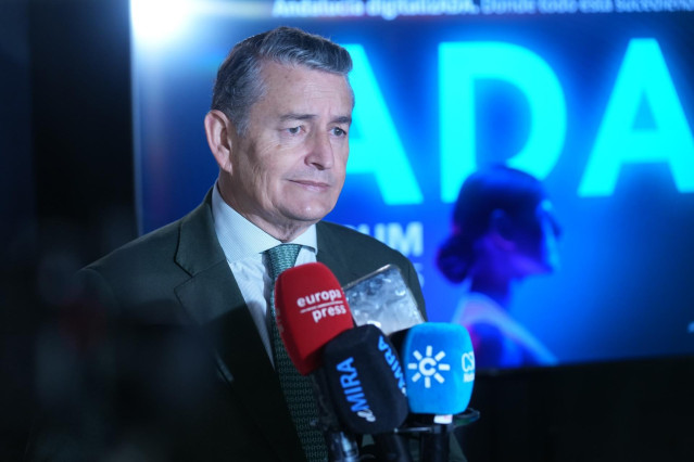El consejero de la Presidencia, Interior, Diálogo Social y Simplificación Administrativa, Antonio Sanz, este miércoles en Sevilla