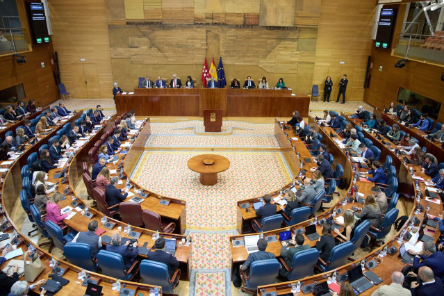 Archivo - Vista general del hemiciclo de la Asamblea de Madrid