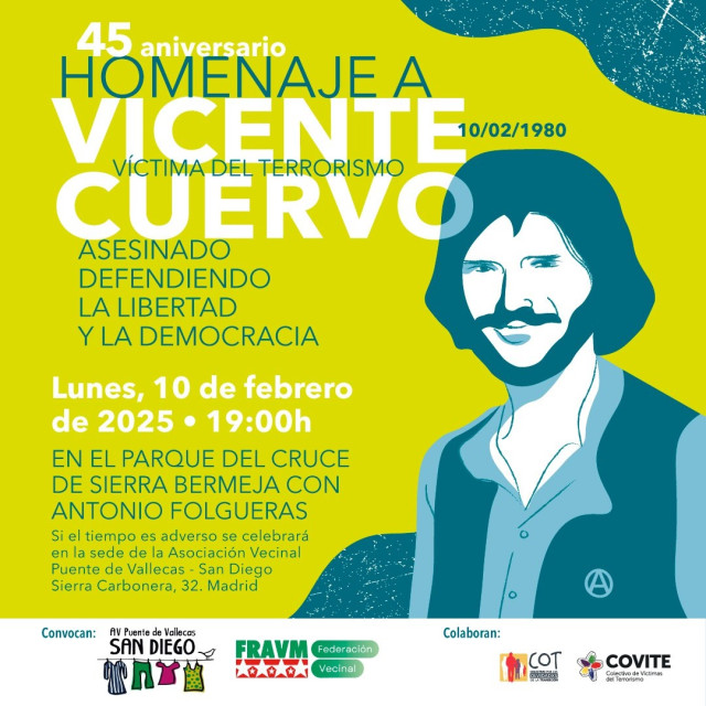 Homenaje a Vicente Cuervo en el 45 aniversario de su asesinato.