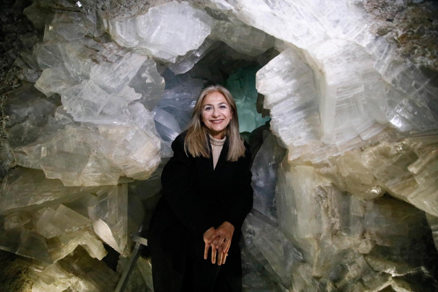 La consejera de Cultura y Deporte de la Junta de Andalucía, Patricia del Pozo, durante su visita la Geoda de Pulpí (Almería) el pasado 17 de enero de 2025.
