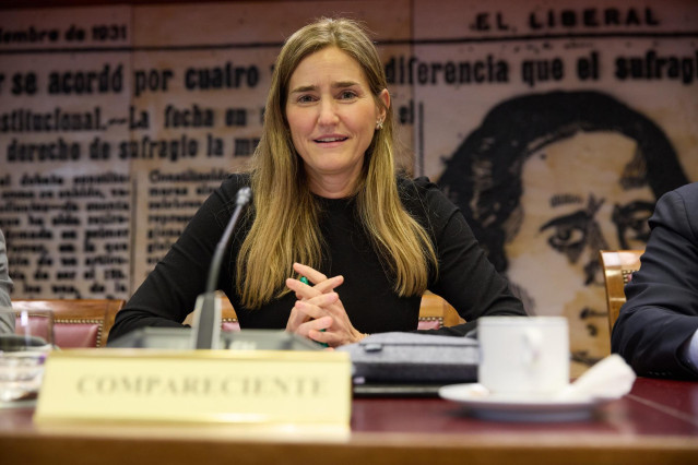La vicepresidenta tercera y ministra para la Transición Ecológica y el Reto Demográfico, Sara Aagesen Muñoz, durante su comparecencia ante la Comisión de Transición Ecológica, en el Senado, a 6 de febrero de 2025, en Madrid (España). Aagesen comparece par