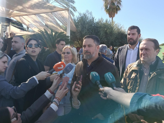 El presidente de Vox, Santiago Abascal, en Murcia, en la Finca Buenavista
