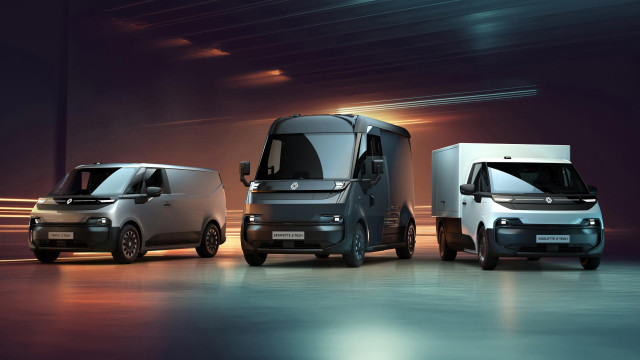 Renault inaugura una nueva era en vehículos comerciales eléctricos con los modelos Estafette, Goelette y Trafic.