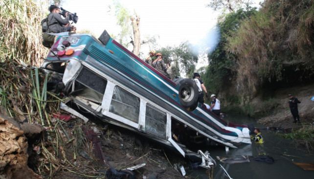 EuropaPress 6511802 guatemala city feb 10 2025    rescuers work at the site of bus accident in