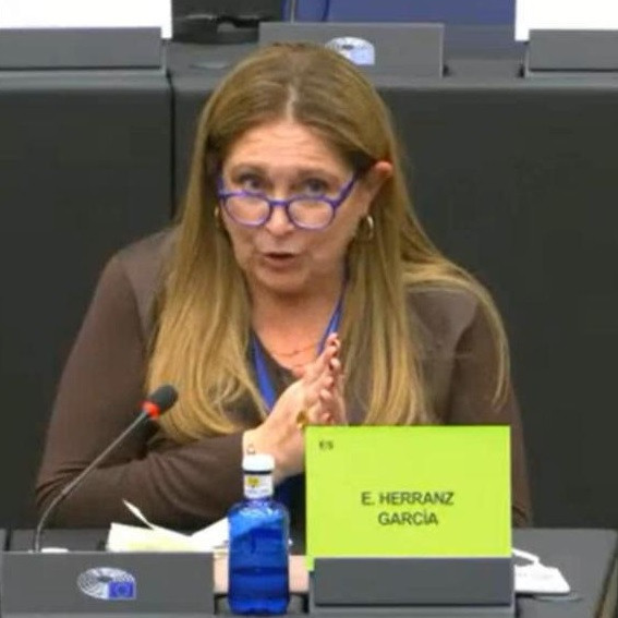 La eurodiputada del PP, Esther Herranz, en la Comisión de Agricultura del Parlamento Europeo