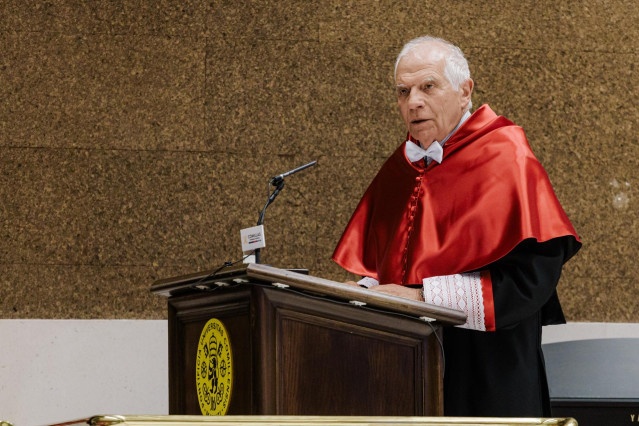 El ex Alto Representante de Política Exterior de la Unión Europea Josep Borrell, es investido como Doctor Honoris Causa por la Universidad Pontificia de Comillas, a 12 de febrero de 2025, en Madrid (España).