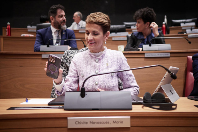 Archivo - La presidenta del Gobierno de Navarra, María Chivite.