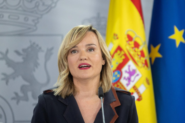 La ministra Portavoz, Pilar Alegría, durante la rueda de prensa tras el Consejo de Ministros