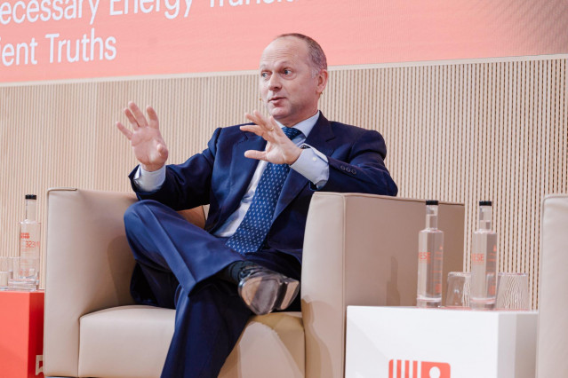 El CEO de REDEIA, Roberto García Merino, en la primera jornada del 22º Encuentro del Sector Energético organizado por IESE Business School y Deloitte, en el IESE Madrid, a 19 de febrero de 2025, en Madrid (España).