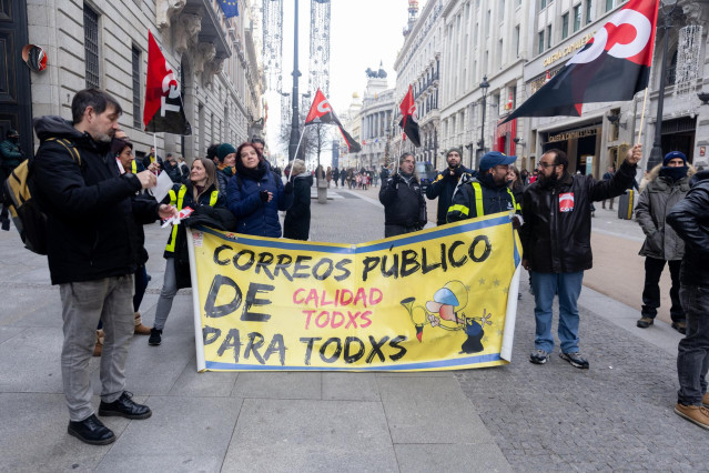 Archivo - Movilizaciones de CGT en Correos