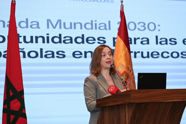 La secretaria de Estado de Comercio, Amparo López Senovilla, durante su viaje a Marruecos.