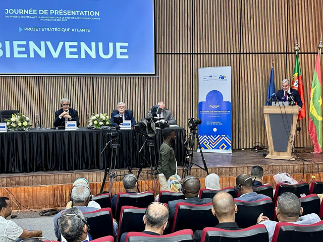 El presidente de Canarias, Fernando Clavijo, en la presentación de proyectos Interreg MAC en Mauritania