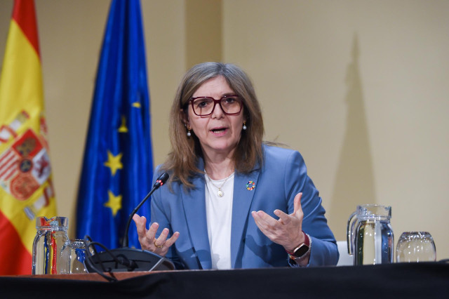La secretaria de Estado de Migraciones, Pilar Cancela, ofrece una rueda de prensa, en el Ministerio de Inclusión, Seguridad Social y Migraciones, a 30 de enero de 2025, en Madrid (España). Durante la comparecencia, se ha hablado acerca de la migración des