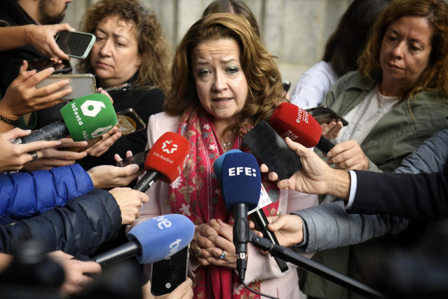 Archivo - La consejera de Sanidad de la Comunidad de Madrid, Fátima Matute, ofrece declaraciones a los medios tras el pleno del Consejo Internacional del Sistema Nacional de Salud (CISNS),