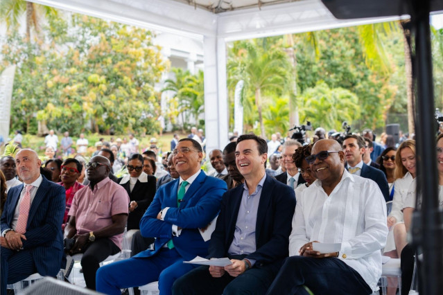Abel Matutes en la presentación de la ampliación del resort en Jamaica.