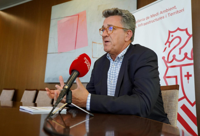 Archivo - El conseller de Medio Ambiente, Infraestructuras y Territorio de la Generalitat Valenciana, Vicente Martínez Mus, en una imagen de archivo durante una entrevista para Europa Press