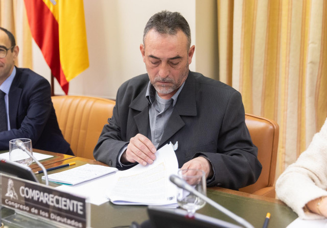 Francisco Javier Martínez Espínola, padre del niño de tres años asesinado en Las Ramblas de Barcelona el 17 de agosto de 2017, , en su comparecencia en la Comisión de Investigación del Congreso