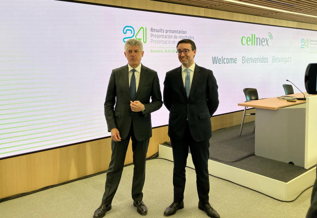 El ceo de Cellnex, Marco Patuano, y el director financiero, Raimon Trias.