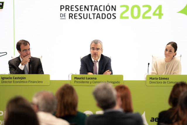 El presidente de Aena, Maurici Lucena, en rueda de prensa